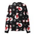 thumbnail image 5 of Costumes de Noël en Liquidation Col Rond Mode Décontractée Manches Longues Chandail en Molleton Imprimé de Noël Hauts Blouse Chandail en Molleton Grande Taille pour Femmes, 5 of 5