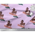 thumbnail image 3 of Soimoi Tissu Georgette Viscose Motif Cheval Enfants Tissu au Mètre 42 Pouces de Large, 3 of 3