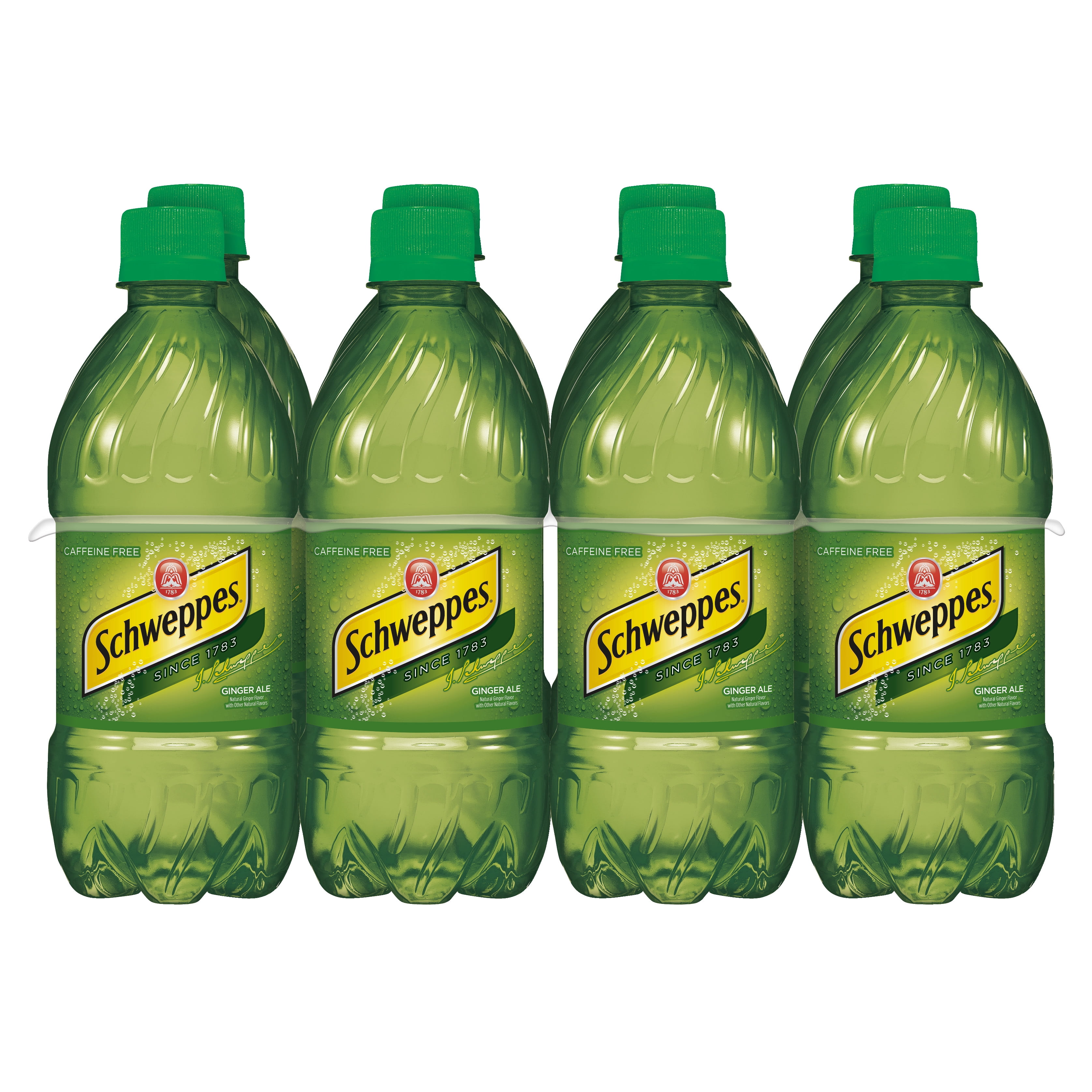 Schweppes Ginger Ale Soda, 12 fl oz bottles, 8 pack