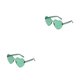 thumbnail image 4 of Qarigey Gafas de sol Accesorios de moda Decoraciones Gafas lindas Ojo de gato Fácil de combinar Irregular Aspecto exquisito para fiesta Verde Verde 2Conjunto, 4 of 6