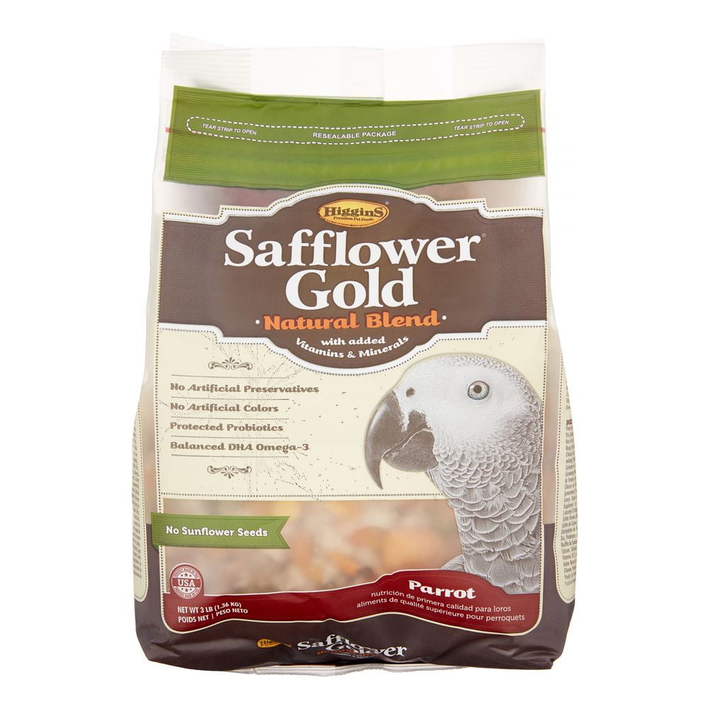 Higgins Safflower Gold Parrot Bird Food, 3 Lb