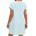 thumbnail image 6 of LIaqionyy Women's T Shirt Dress Short Sleeve Summer Casual Button down Crew Neck Sundresses Mini Dresses, 6 of 7