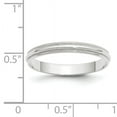 thumbnail image 3 of Primal Gold 10 Karat White Gold 3mm Lightweight Milgrain Half Round Band Size 8, 3 of 8