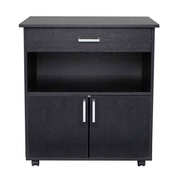 Wooden Filing One Drawer One Shelf Double Door Black