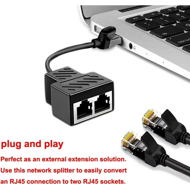 Ethernet Splitter RJ45 LAN Cable Connector 1 to 3 Network Adapter Internet  Socket Extender for Super Cat5, Cat5e, Cat6, Cat7, Cat8 Cable