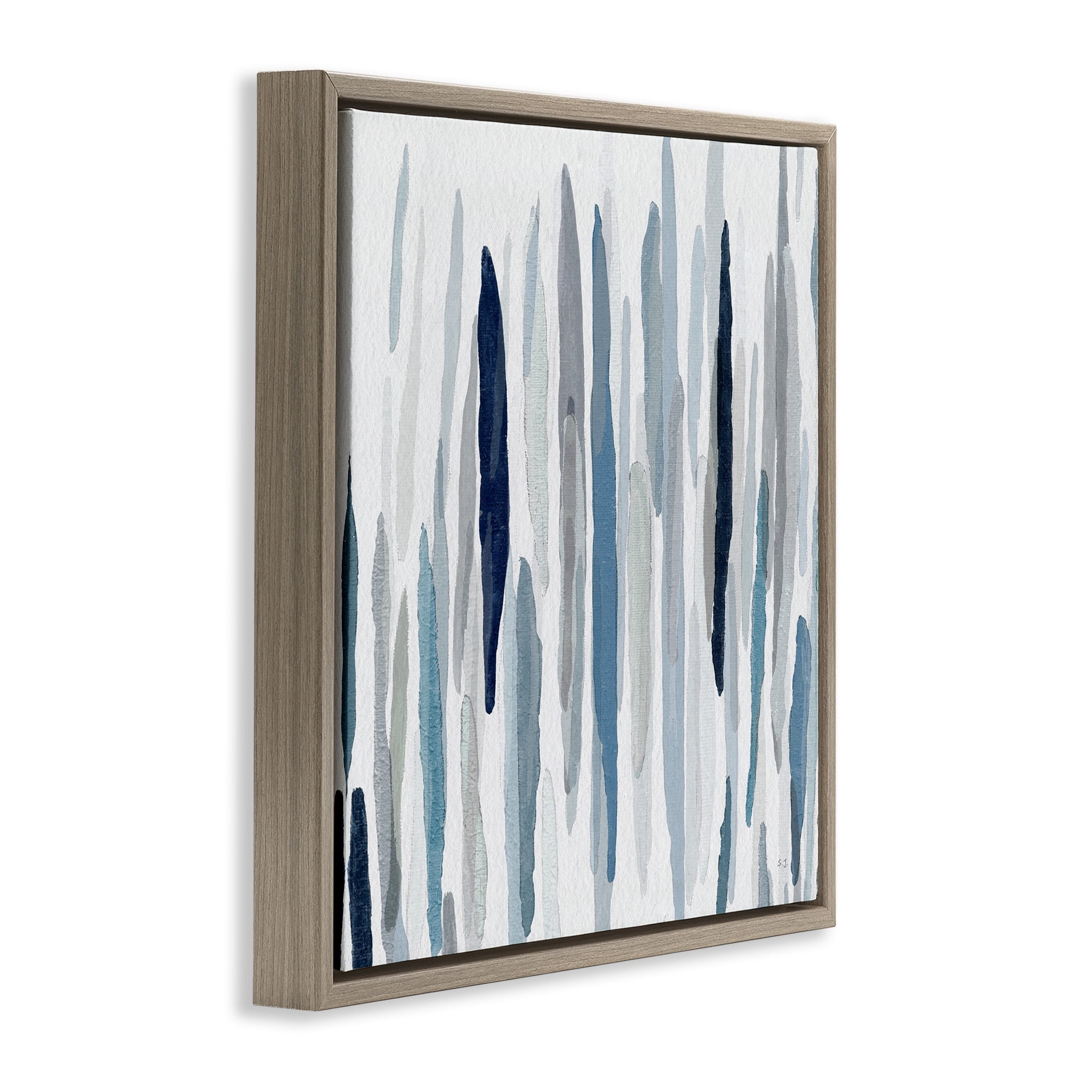 Stupell Industries Abstract Rain Pattern Strokes Abstract Painting Brown Floater Framed Canvas Art Print Wall Art, 18 x 18