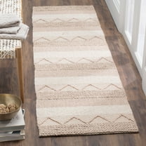 SAFAVIEH Natura Dahila Geometric Braided Wool Runner Rug, Beige, 2'3" x 12'