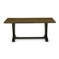 thumbnail image 3 of East West Furniture V677SI648-5 5-Pc Dining Room Table Set- 4 Upholstered Dining Chairs with Coffee Linen Fabric Seat and Button Tufted Chair Back - Rectangular Table Top & Wooden Legs -..., 3 of 10