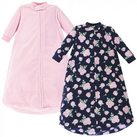 UPC: 0660168591033 | Hudson Baby Infant Girl Long-Sleeve Fleece Sleeping Bag Navy Rose 0-9 Months