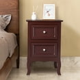 thumbnail image 2 of Royard Oaktree Nightstand Set of 2, Farmhouse Bedside Table with Drawers for Bedroom, Brown, 2 of 5