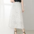 thumbnail image 1 of Women's Polka Dot A-Line Button Side Split Midi Knee Length Skirt, 1 of 4