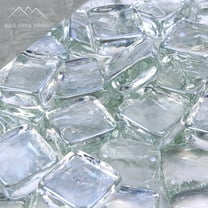 Blue Ridge Brand 1" Reflective Fire Glass Cubes - Professional Grade Fire Pit Glass Squares - Clear - 50 Pound