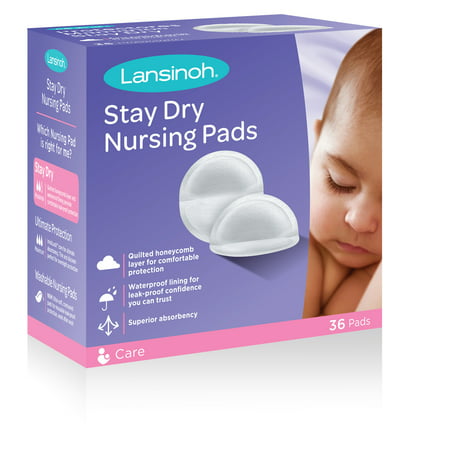 Lansinoh Stay Dry Disposable Nursing Pads, 36