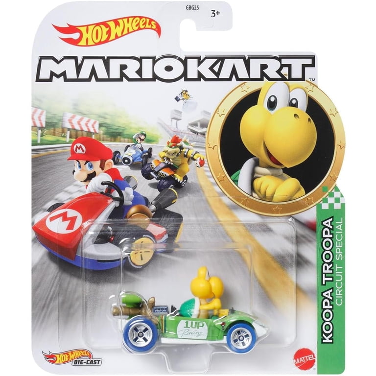 Hot Wheels - Mario Kart - Light-Blue Yoshi - Standard Kart - 2023 - Mint/NrMint Ships Bubble Wrapped in a Sized Box