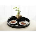 thumbnail image 3 of Kate And Laurel Lipton Modern Round Ottoman Tray, 22 Inch Diameter, Black and Gold, Decorative Circle Coffee Table Tray for Living Room Decor or Large Serving Tray, 3 of 9