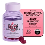 Lemme Fiber & Daily Probiotic Gummies for Adults, Strawberry Flavored, 60 Count