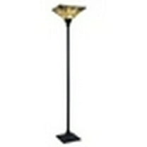 CHLOE Lighting KINSEY Tiffany-Style Blackish Bronze 1-Light Mission Torchiere Floor Lamp 14" Shade