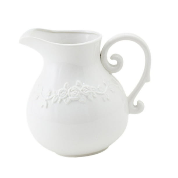 Jarrón de cerámica para flores, jarra para leche, jarrón decorativo versátil, decoración de mesa, jarrón para decoración de ramo y cafetería estilos cortos