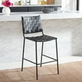 thumbnail image 4 of SAFAVIEH Bahari Square Mid Back Counter Stool, Black/Black, 4 of 13