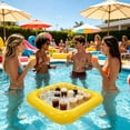 thumbnail image 5 of MMJ Pool Float Inflatable Snack Bar Floating Drink Cooler Fruit Tray Cup Holder for Summer Party 23.62x23.62in, 5 of 6
