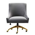 thumbnail image 3 of TOV Furniture Beatrix Modern Upholstered Home Office Swivel Chair Gray, 3 of 5