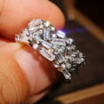 thumbnail image 5 of Women Wedding Band 925 Silver Ring Gorgeous Cubic Zircon Party Gift Sz 6-10, 5 of 9