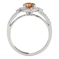 thumbnail image 3 of Mauli Jewels Engagement Rings for Women 1.15 Carat Halo Morganite And Diamond Engagement Ring 4 Prong-Setting 14k White Gold, 3 of 6