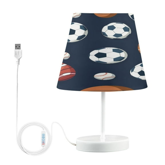 Ryvnso LED Bedside Table Lamp Football Baseball Bedroom Desk Lamps Nightstand Lampshade M