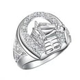 thumbnail image 3 of RYLOS Mens Ring with Genuine Sparkling White Diamonds Set in 14K White Gold - Designer Style, 3 of 4