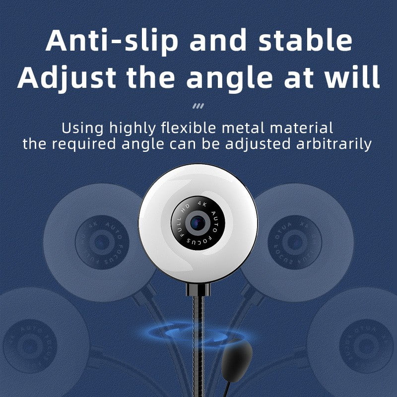 2K Webcam with LED Fill Light, Live Streaming Camera for Video Chat & Conference