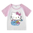 thumbnail image 3 of Ropa para niños de Hello Kitty, pantalones cortos de manga corta con dibujos animados para niñas, conjuntos deportivos informales, Camiseta de algodón para bebé + Pantalones, traje de dos piezas, 3 of 5