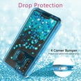 thumbnail image 6 of Case for Samsung Galaxy A11 Case Liquid Glitter Waterfall Heavy Duty Shockproof for Girls Women Cover - Teal, 6 of 7
