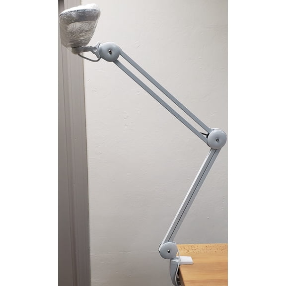 TekLine 39502 Desk Clamp Task Lamp, White 60-LED Daylight