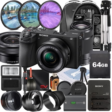 Sony A6700 Mirrorless Camera with 55-210mm Lens + 16-50mm Lens + 64GB Memory Card + Backpack + SV Premium Accessory Bundle (International Model)