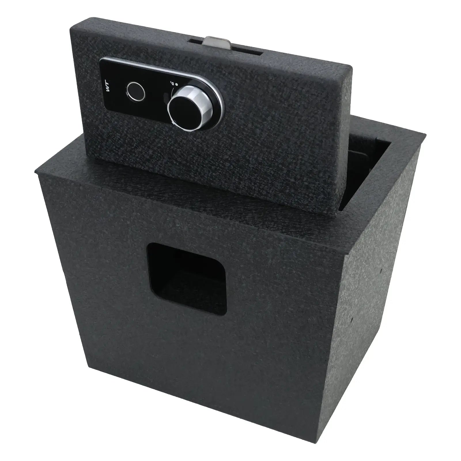 Center Console Gun Safe Vault - WASAI Console Lock Box Compatible with Lincoln Navigator 2018-2023, for Rear Seat Console, Fingerprint Lock with Key.