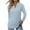 Light Blue, variant on KIHOUT Women Loose Casual Sleeve V-Neck Solid Casual Blouse T-shirt Tunic Tops