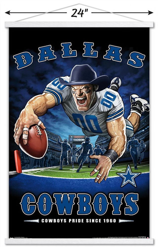 NFL Dallas Cowboys - End Zone 17 Wall Poster with Magnetic Frame, 22.375" x 34"