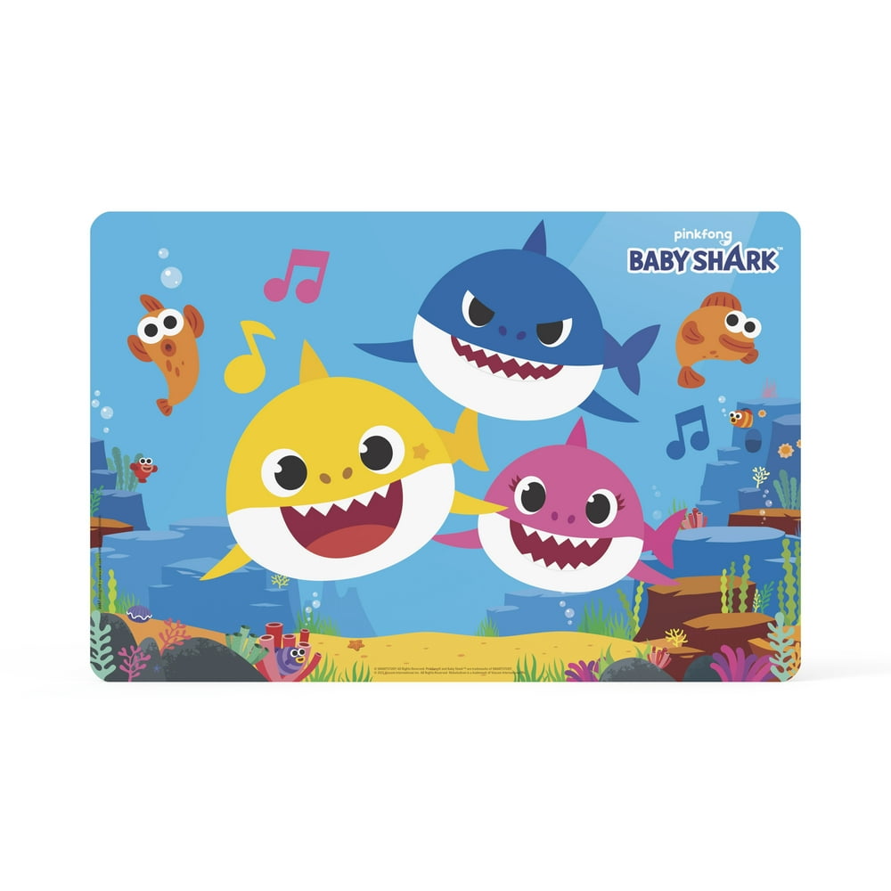 Zak Designs Reusable Kids Placemat, Baby Shark