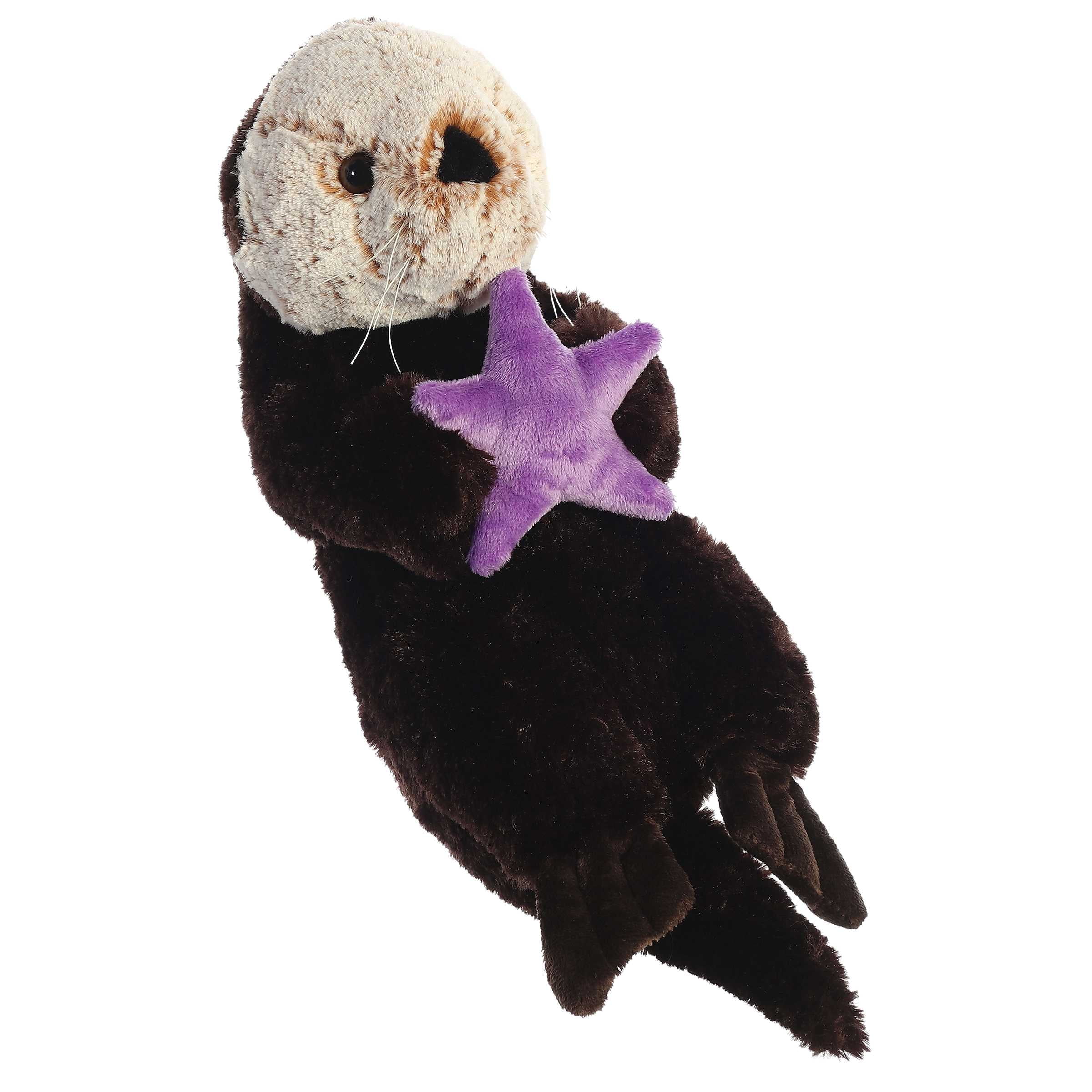 Aurora Sea Otter 10 Miyoni Plushie Medium Brown Realistic Stuffed Animal Toy Walmart