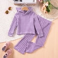 thumbnail image 6 of Ulanda Kid Girl Clothes Fall Long Sleeve Hoodie Sweatshirt Flared Pants Set Casual 2 Piece Bell Bottom Outfits Tracksuit (Purple, 5-6 Years), 6 of 6