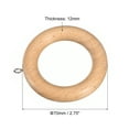 thumbnail image 2 of Unique Bargains 6Pack 2.75 Inch Wooden Curtain Drapery Rings Hook for Curtain Drapery Rod, Wood, 2 of 4