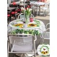 thumbnail image 5 of Outdoor Tablecloth with Umbrella Hole for Patio/Picnic/Party/Camping, Spring Eucalyptus Sunflower Waterproof Table Cloth Round Cover Washable, Farmhouse Birds Gray Wood (Dia 54"), 5 of 8