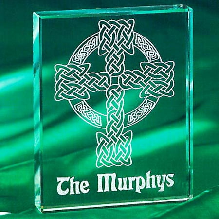 Personalized Celtic Cross Glass Block