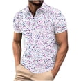 thumbnail image 2 of Gamivast Mens Golf Shirts Tropical Palm Leaf Print Athletic Shirts Quick Dry Turn Down Collar Short Sleeve Shirts Slim Fit Tennis Summer Casual, 2 of 5
