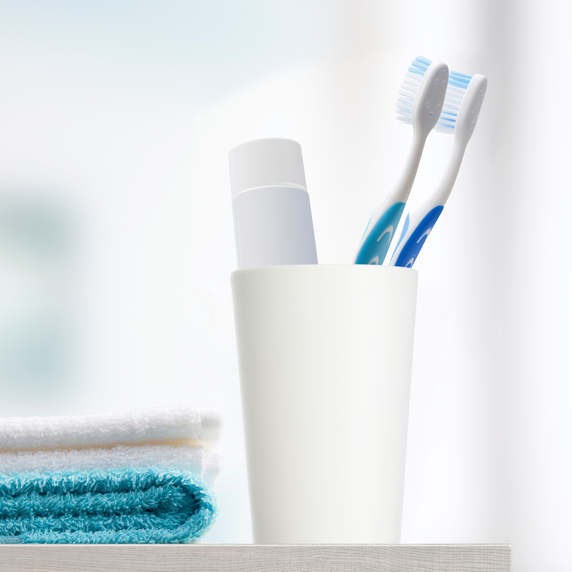 2pcs Bathroom Toothbrush Tumblers PP Cup for Bathroom Kitchen Color White 4.52''x3.03''