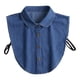 thumbnail image 1 of Cuello falso de mezclilla con solapa para mujer, fácil de abotonar, para camisas, suéteres, vestidos, chaquetas, accesorios de capas, 1 of 8
