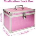 thumbnail image 2 of LDHHYH 12 x 7 x 7.5 Inch Medication Lock Box with Key, Locking Box with Portable Storage Case, Security Lock Boxes Medicine Storage Box for Cash, Medicine, Documents and Valuables - Pink, 2 of 7