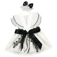 thumbnail image 1 of Flying Sleeves Pet Dress with V-neck - Black Bowknot Faux Pearl Costume for Small Dogs, 1 of 8