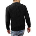thumbnail image 6 of Huresd Men's Fisherman Cable Crewneck Sweater Winter Casual Sweater for Men Knitted Pullover Sweaters with Ribbing Edge Black 2XL, 6 of 7