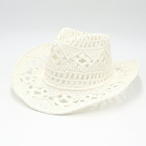 HNMKIU Fashionable Floppy Boho Beach Sun Hat For Women Outdoor Summer Wide Brim Hat White,One Size